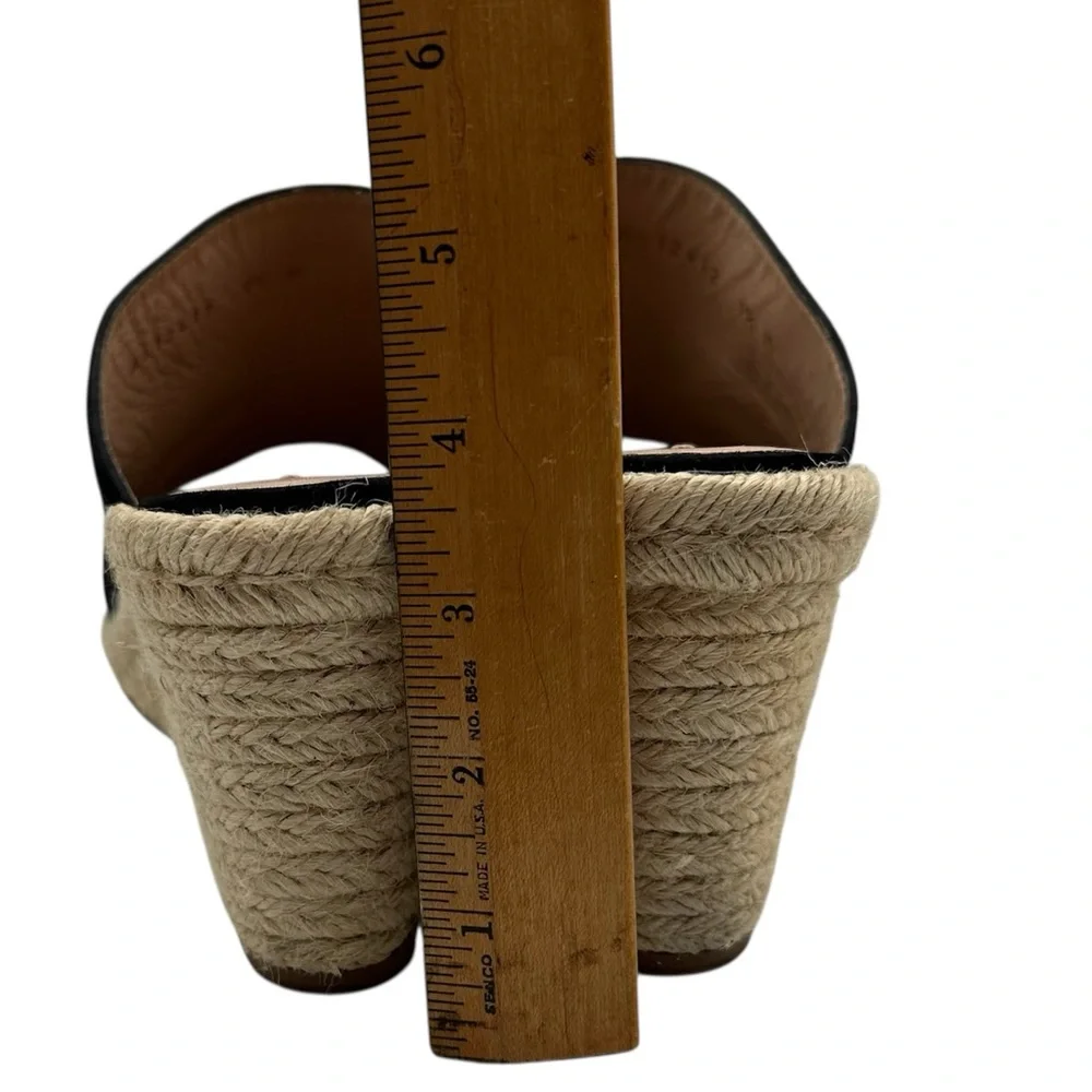 Stuart Weitzman Marabella Black Suede Espadrille Wedge Mules Sandals Size 9.5 - Picture 5 of 10